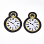 Computerized Embroidery Cloth Iron on/Sew on Patches, Appliques, Costume Accessories, Clock