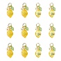 40 шт. 2 стили стеклянные и акриловые подвески, лимон, с 304 кольцами из нержавеющей стали