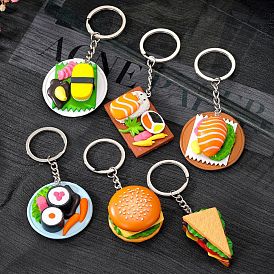 Cartoon simulation food burger pendant creative Japanese cuisine sushi salmon pendant sandwich pendant