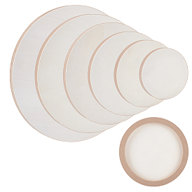 6шт. 6 стили плоских круглых деревянных панелей для живописи, пустые доски для рисования, для масляной и акриловой живописи