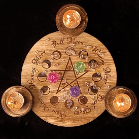 Tarot Supplies, Wooden Candle Holders