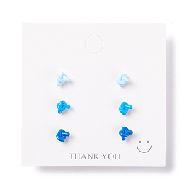 Knot Shape Resin Stud Earrings Set, with 925 Sterling Silver Plated Pins