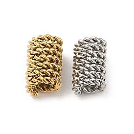 304 Stainless Steel Beads, Twisted Wrapped Beads, Tube