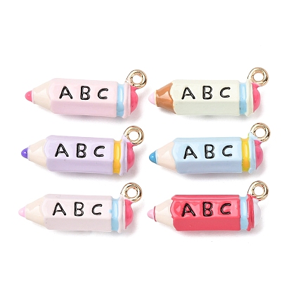 Подвески из эмали и сплава, карандашные подвески, золотые