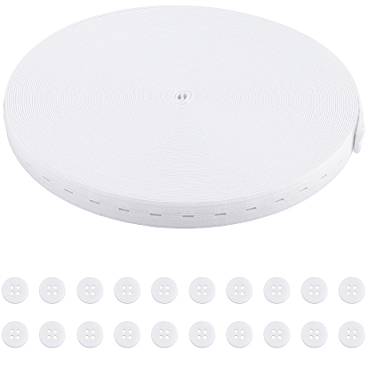 20шт. пуговицы из смолы с 30м полипропиленовым и полихлопковым плоским эластичным шнуром, регулируемая лента, для удлинителей пуговиц брюк