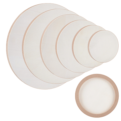 6шт. 6 стили плоских круглых деревянных панелей для живописи, пустые доски для рисования, для масляной и акриловой живописи