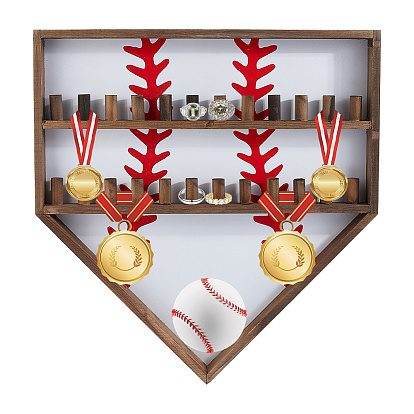 Подставка для хранения колец на стену из дерева в бейсбольном стиле