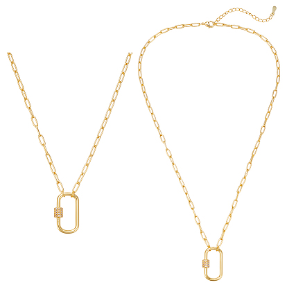 2 шт. латунные прямоугольные застежки-скрепки в форме подвески, цепочки для женщин