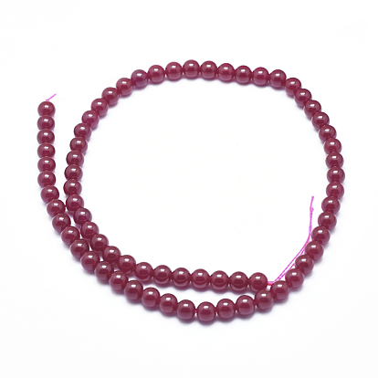 Natural Red Corundum/Ruby Beads Strands, Round