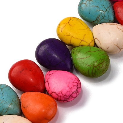 Синтетических нитей бирюзовые бусы, окрашенные, слеза, Топ пробуренной