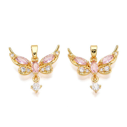 Латунные микро проложить кубического циркония подвески, без кадмия и без свинца, бабочки прелести
