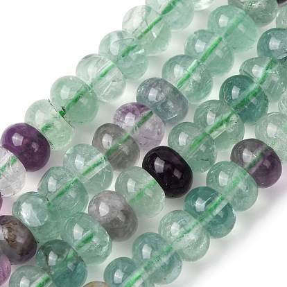 1 нити натуральных разноцветных флюоритовых бусин, рондель