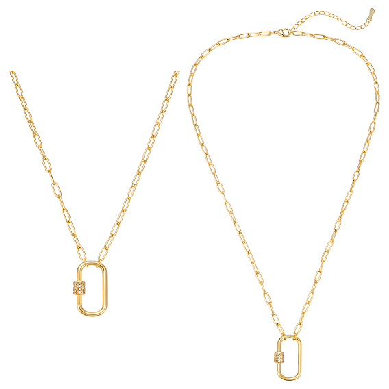 2 шт. латунные прямоугольные застежки-скрепки в форме подвески, цепочки для женщин