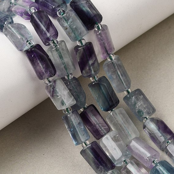 Coloridas cuentas de fluorita hebras naturales, columna, facetados, con granos de la semilla