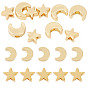 10 шт 2 стили латунные бусины, звезда и луна