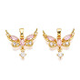 Латунные микро проложить кубического циркония подвески, без кадмия и без свинца, бабочки прелести