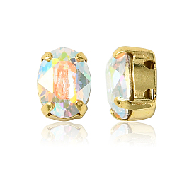 Пришивные чашки preciosa® maxima crystal, многожильных ссылки, чешский хрусталь, с настройками латуни, 719 36 406 овальный