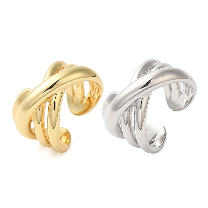 Латунные открытые кольца манжеты, кольца крест-накрест для женщин