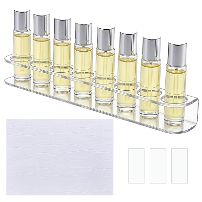 1 Set 8 Holes Plastic Storage Holders, Rectangle, 1 Sheet A4 Double Sided Tape Sponge Paper