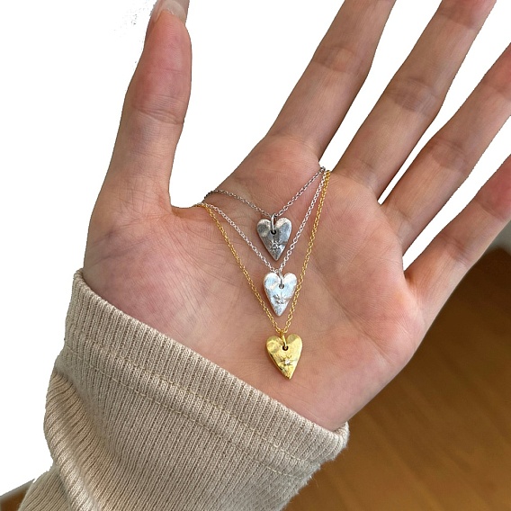 Сердце со звездой 925 ожерелья с подвеской из стерлингового серебра с микропаве из кубического циркония