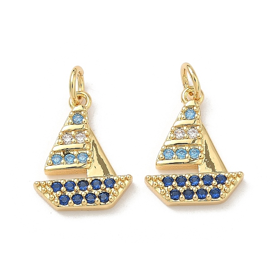 Латунные микро проложить кубического циркония подвески, парусные амулеты, без кадмия и без свинца, долговечный, стойки покрытие