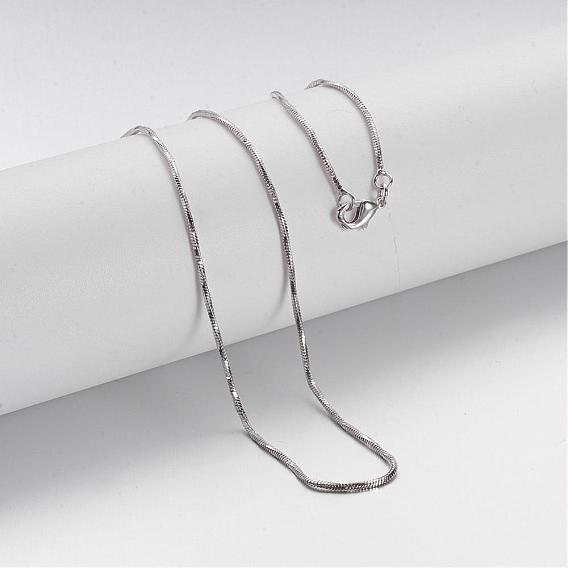 Brass Chain Necklaces, Snake Chain, with Lobster Clasps