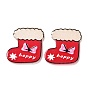 Christmas Themed Acrylic Cabochons, Christmas Sock