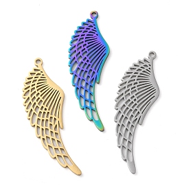 304 Stainless Steel Big Pendants, Wing Charms