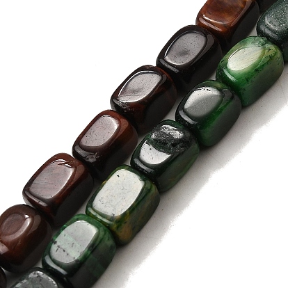 Природных тигровый глаз бисер нитей, окрашенные, кубоид