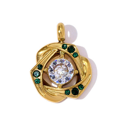 304 микро нержавеющей стали прокладывать Цирконом подвески, , зеркальная полировка, ионное покрытие (ip)