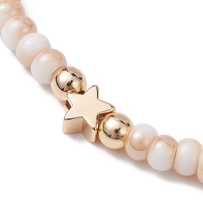 Glass & Brass Beads Braided Bead Bracelets, Adjustable Nylon Thread Bracelets for Women, Star/Moon/Cross/ Crown/Heart
