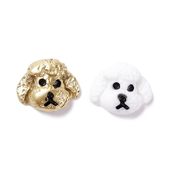 Opaque Manicure Resin Cabochons, Poodle Head