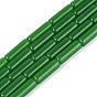 Imitation Jade Glass Beads Strands, Bugle