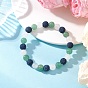 Эластичные браслеты из натуральных смешанных драгоценных камней для мужчин и женщин, круглые