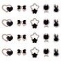 Olycraft Alloy Cabochons, with Rhinestone and Enamel, Mixed Shapes