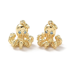 Латунные микро проложить кубического циркония подвески, прелести осьминога, без кадмия и без свинца, долговечный, стойки покрытие