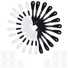 24 мотки 2 мешочки 2 цвета полиэстеровые нитки для вышивки крестом, 6-слойная нить для вышивания, браслеты дружбы своими руками, с 12пластиковыми досками для намотки резьбы