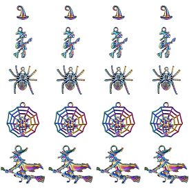 20 шт 5 подвески из сплава с покрытием, без кадмия и без свинца, ведьма и паук и паутина, Хэллоуин