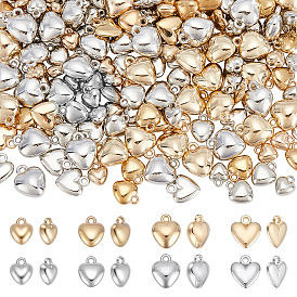 200Pcs 8 Styles CCB Plastic Pendants, Heart Charms