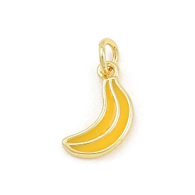 Messing mit gelben Emaille-Anhängern, Bananen-Charms