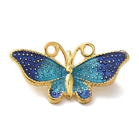 Rack Plating Brass Enamel Slide Charms, Long-Lasting Plated, Cadmium Free & Lead Free, Butterfly