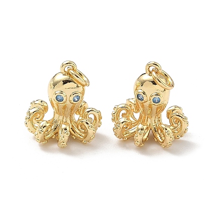 Латунные микро проложить кубического циркония подвески, прелести осьминога, без кадмия и без свинца, долговечный, стойки покрытие