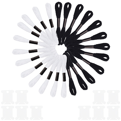 24 мотки 2 мешочки 2 цвета полиэстеровые нитки для вышивки крестом, 6-слойная нить для вышивания, браслеты дружбы своими руками, с 12пластиковыми досками для намотки резьбы