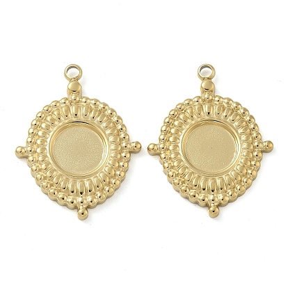 Ионное покрытие (ip) 304 подвеска из нержавеющей стали с кабошоном, овальные