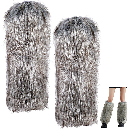 Бахилы из полиэстера с имитацией лисьего меха, теплые защитные перчатки