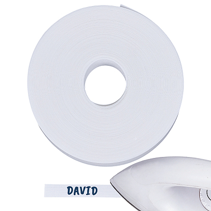 20м пустые хлопчатобумажные этикетки для приклеивания утюгом, плоский