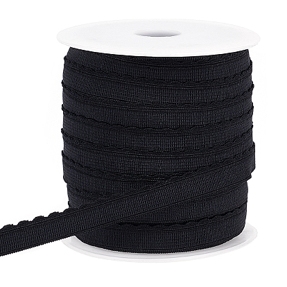 25m cordons élastiques en nylon, avec 1pc bobines vides en plastique, plat avec volants en croissant