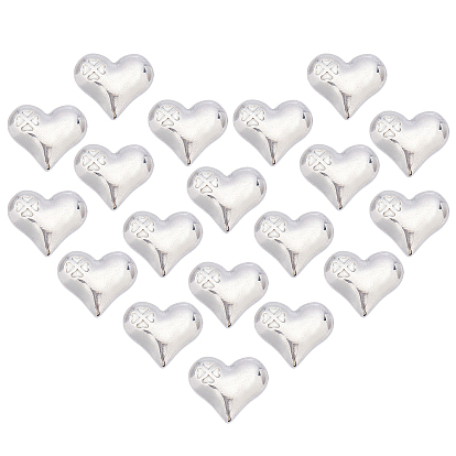 304 Stainless Steel Beads, No Hole/Untrilled, Heart with Clover