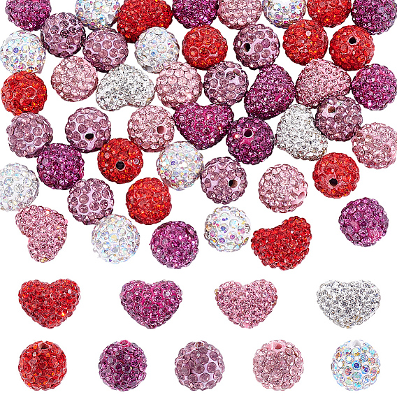 68шт. бусины из полимерной глины ручной работы, инкрустированные стразами