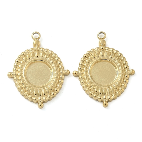 Ионное покрытие (ip) 304 подвеска из нержавеющей стали с кабошоном, овальные